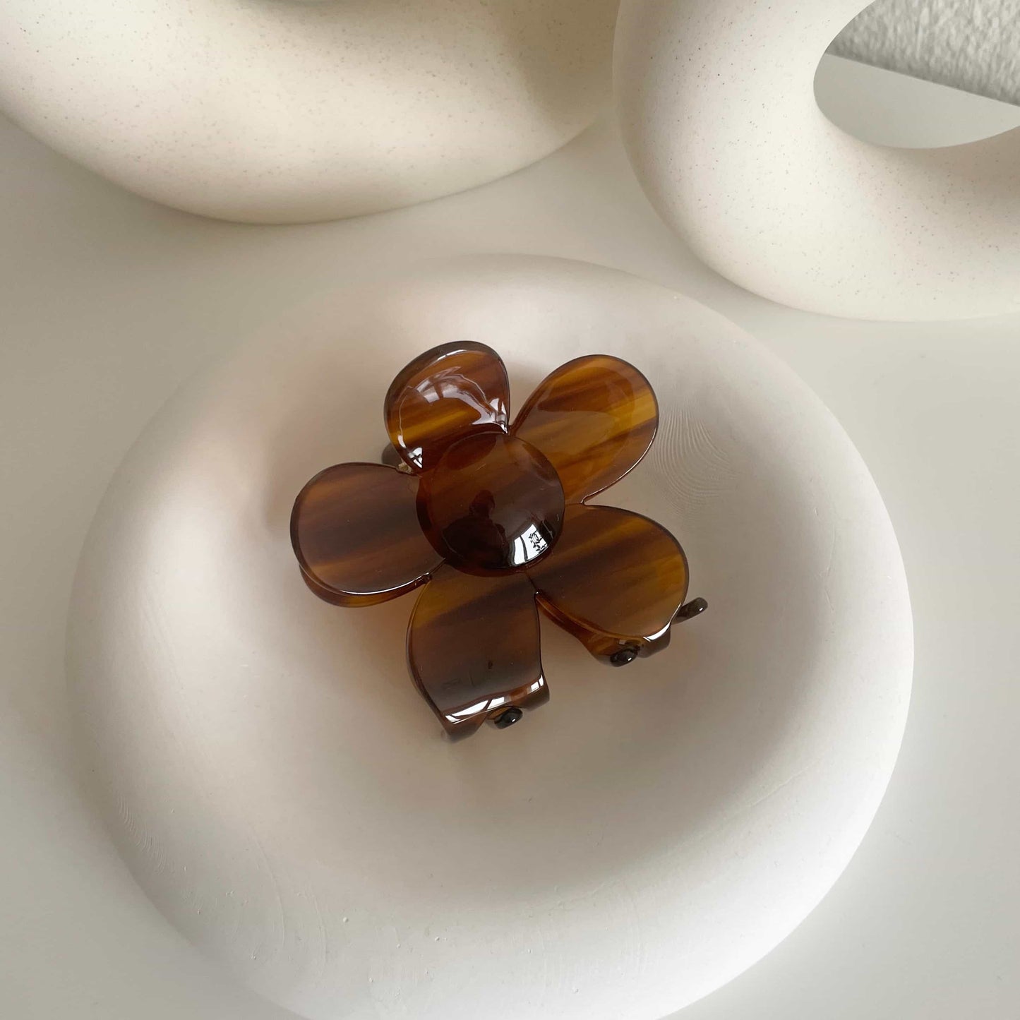 Blumen Haarklammer in braun