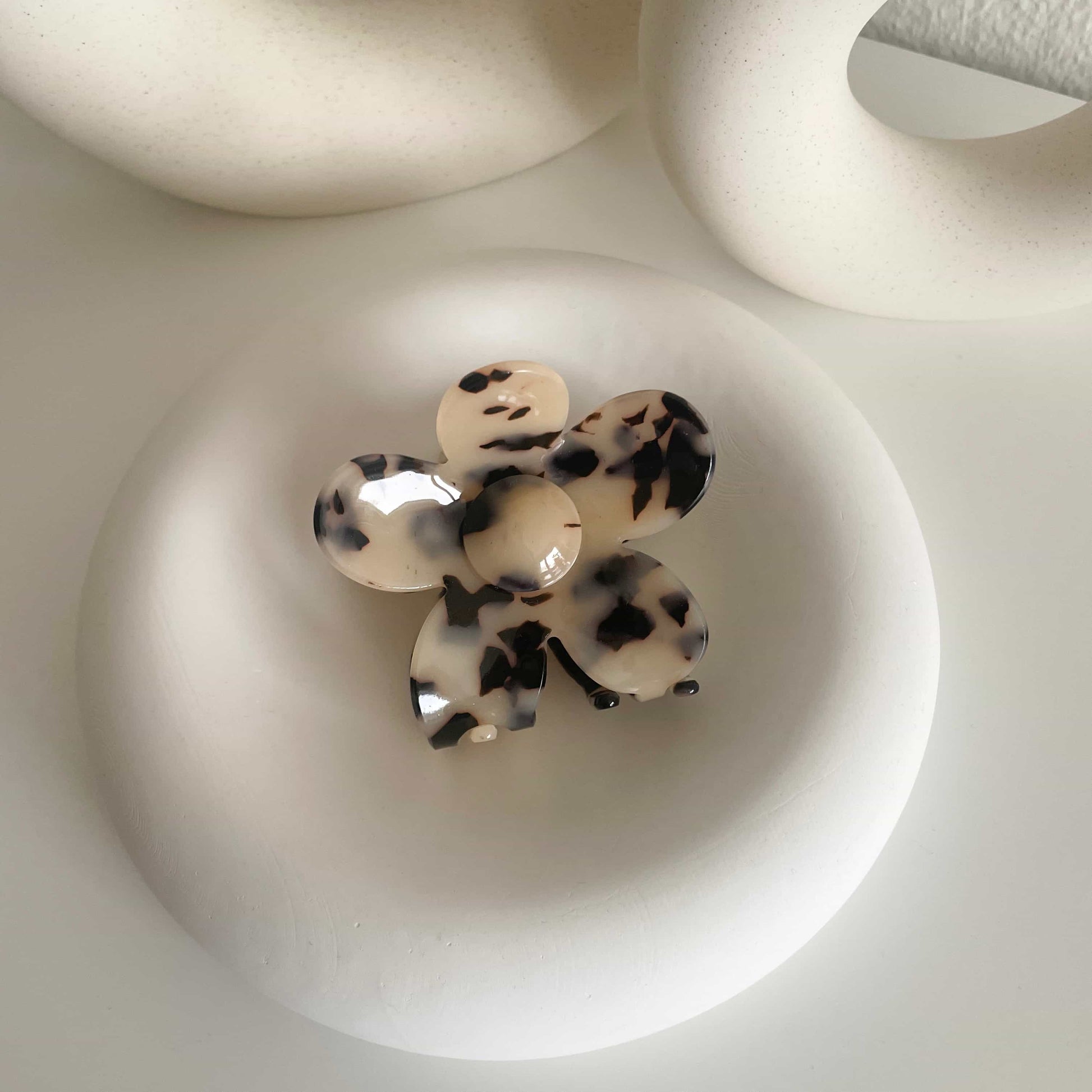 Blumen Haarklammer in tortoise