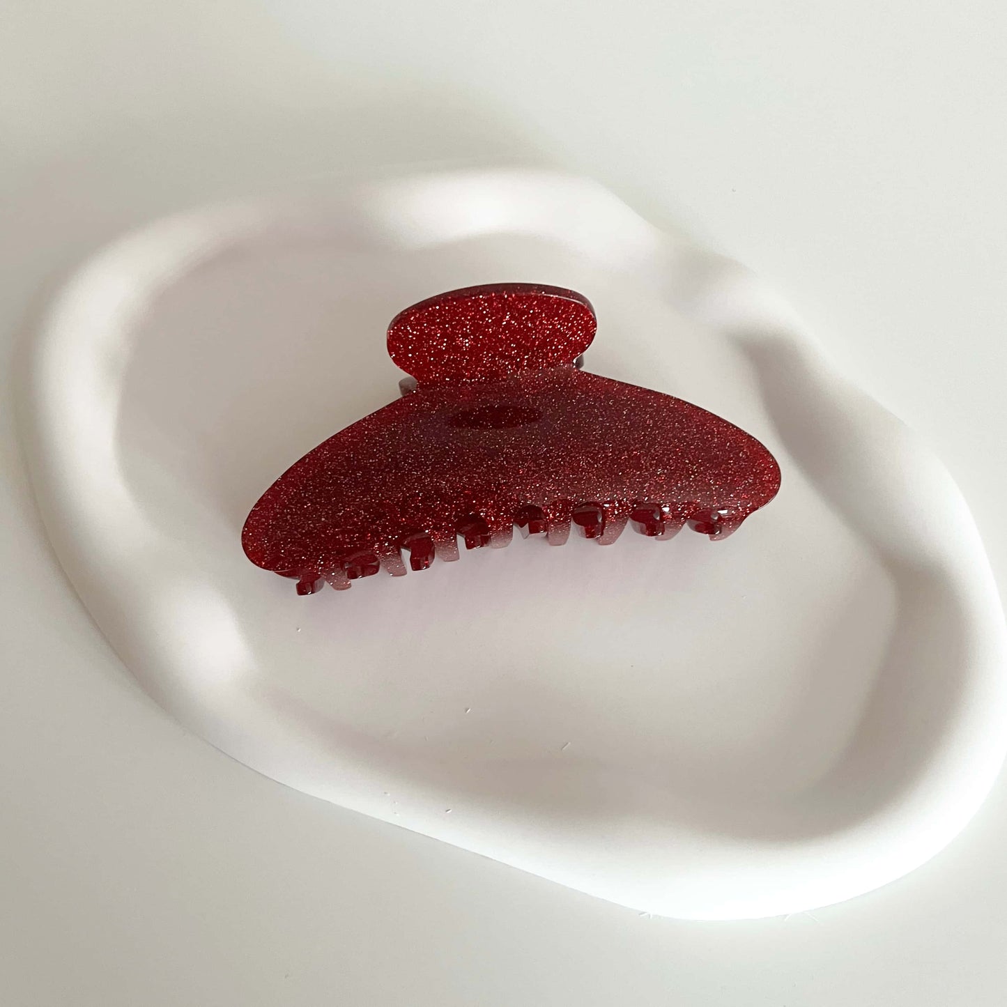Rote grosse Glitzer-Haarklammer