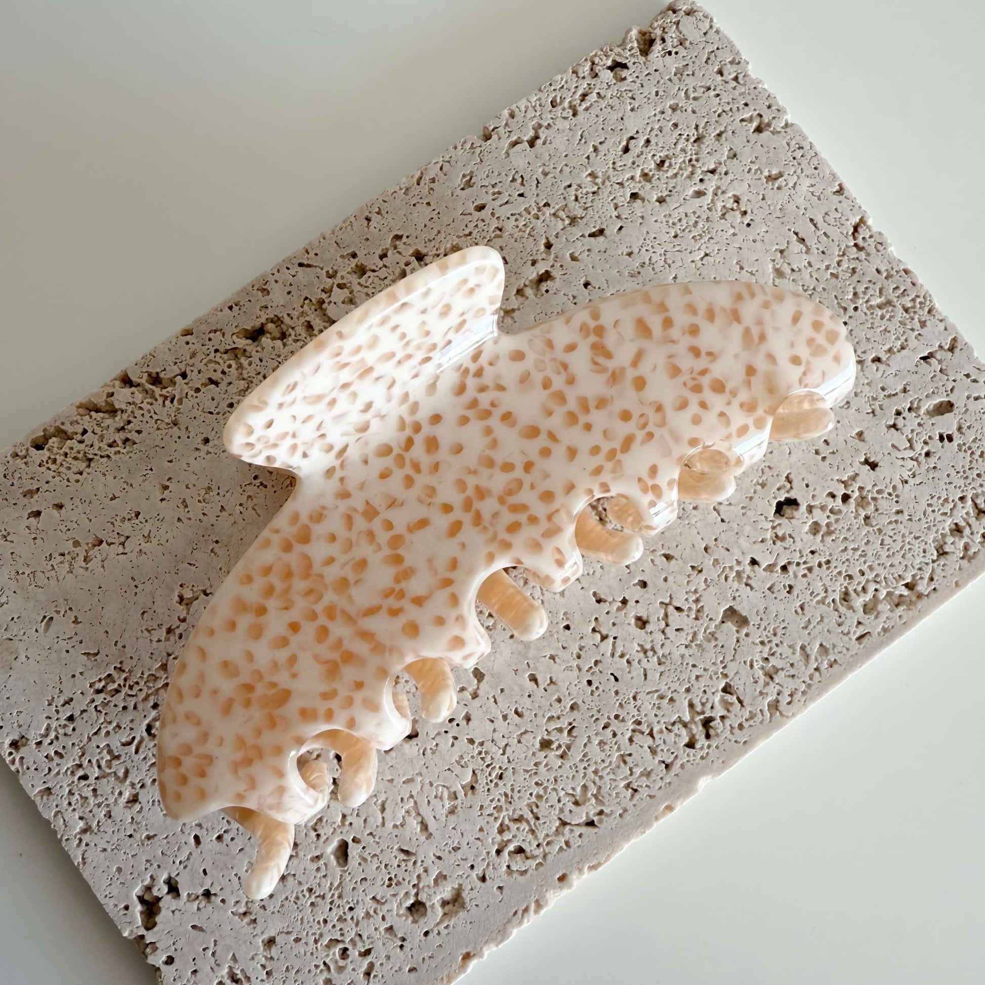 Grosse Haarklammer gelb gepunktet