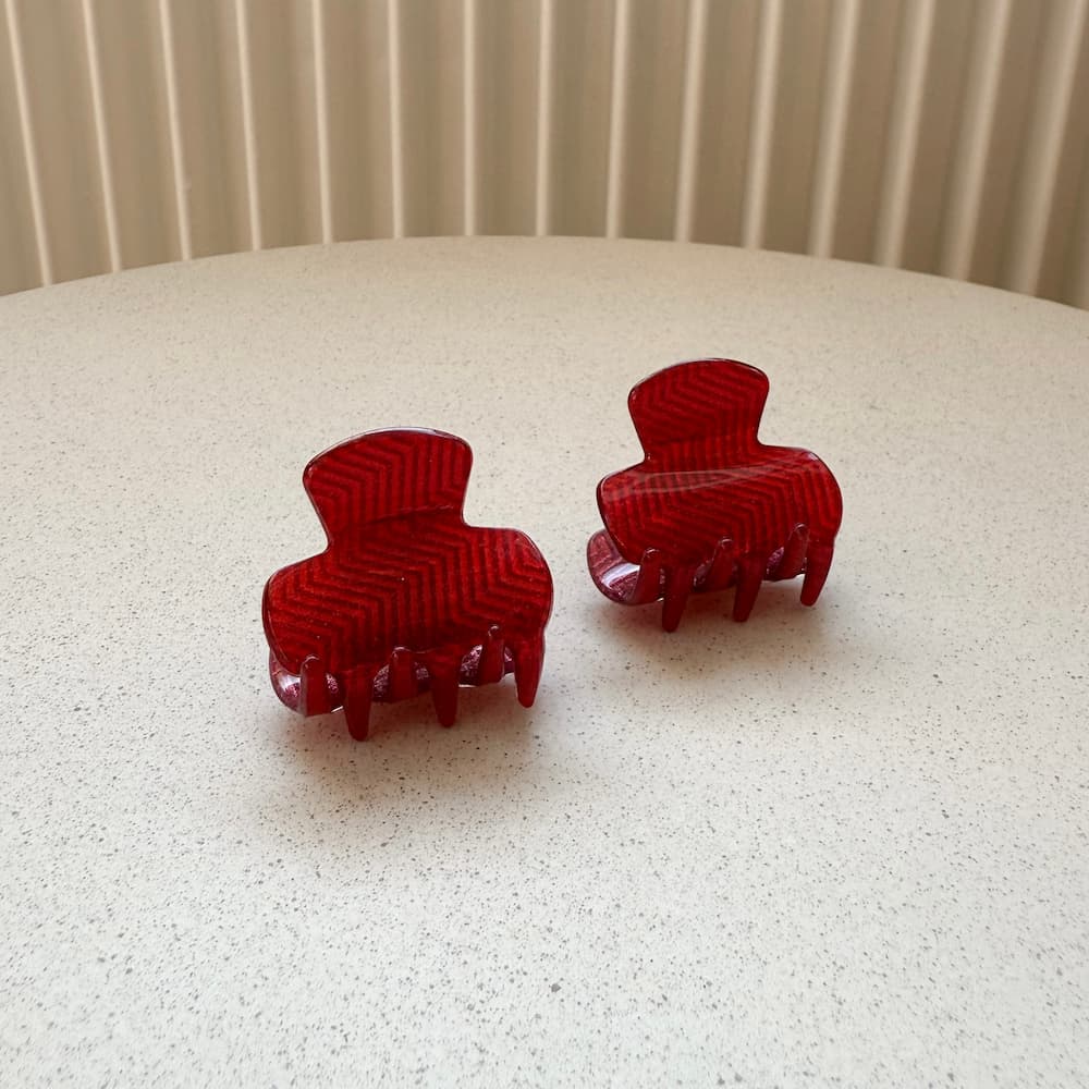 Kleine glitzer Haarklammern in rot