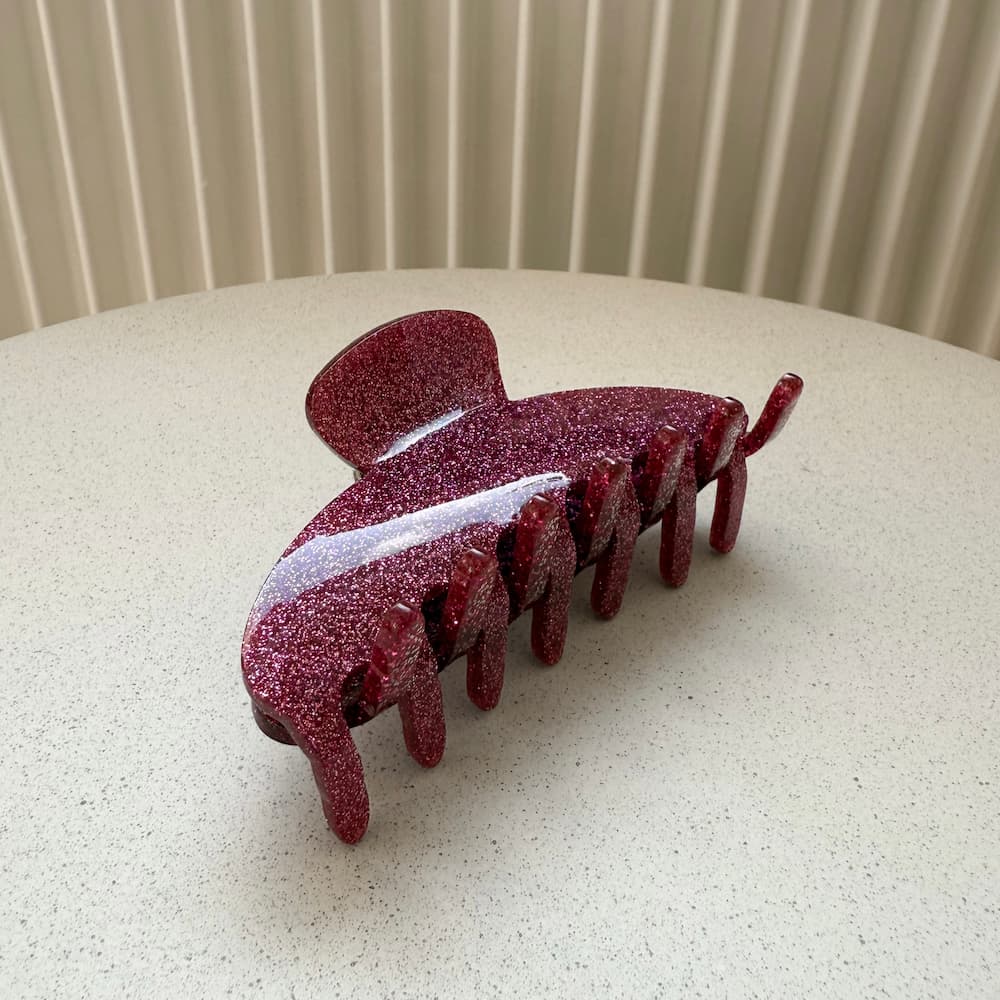 Grosse rosa Glitzer Haarspange