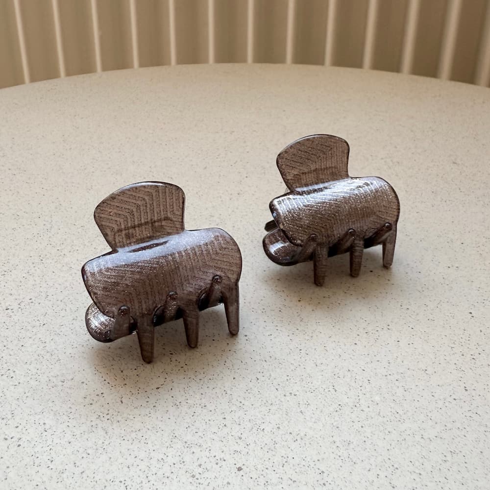 Kleine glitzer Haarklammern in braun