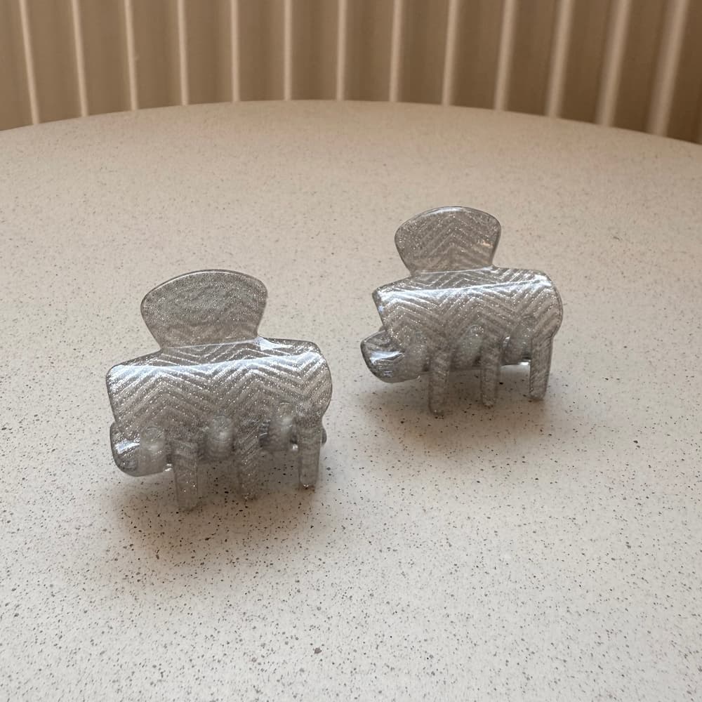 Kleine glitzer Haarklammern in silber
