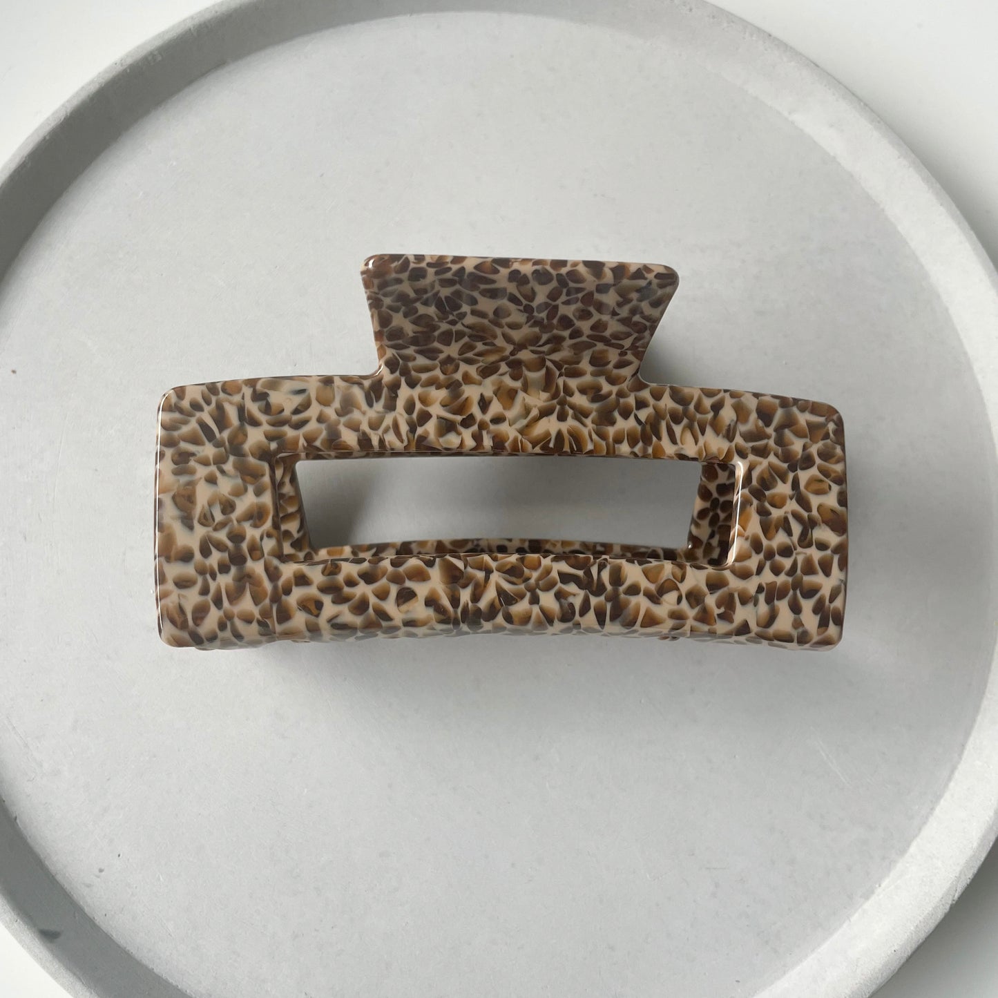 grosse Haarspange in chocolate chips Muster, lange Haarklammer
